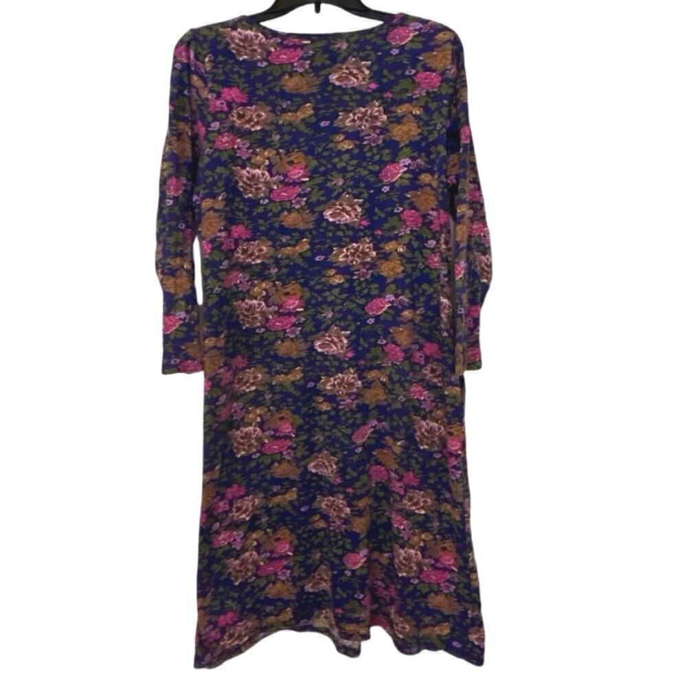 Vermont Country Store Cotton Floral Midi Dress Country Cottage M Fall Farmhouse - Picture 5 of 8